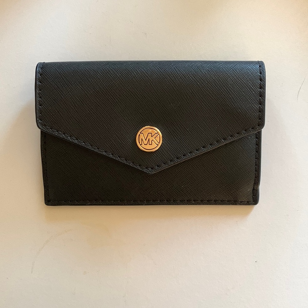 Small Saffiano Leather Michael Kors Wallet Black